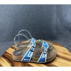 Birkenstock Birkis Salina Sandals Blue And White Straps Strappy Womens Sz 8